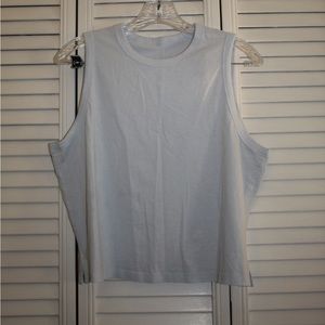 Lululemon classic fit cotton blend tank top in powder blue.